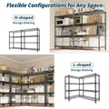 4-Tier Heavy Duty Metal Storage Shelves, 60"W – 1060LBS Capacity Adjustable Wire Rack, Convertible L-Shaped Standing Shelving Unit for Garage, Kitchen, Pantry & Commercial Use